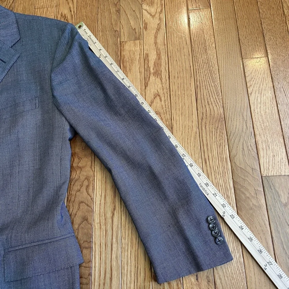 Polo‎ Ralph Lauren Blazer Men 42L Grey Virgin Wool Tuxedo Suit Made In Italy